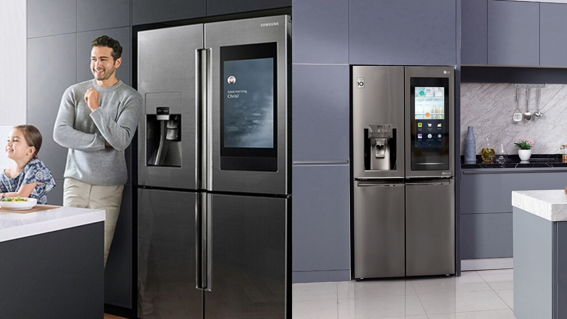 Réfrigérateur connecté LG - Showroom Immodesign - Binova & Armony cuisine - Showroom La Garenne Colombes